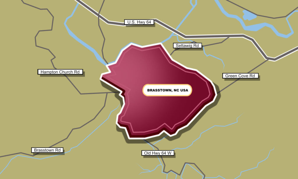 a drawn out map of Brasstown, NC