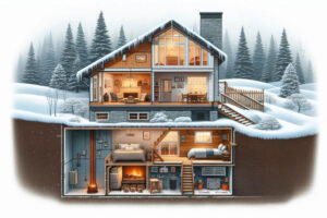 Winter safety features in a North Carolina and Georgia mountain home, including electrical systems, heating, and plumbing